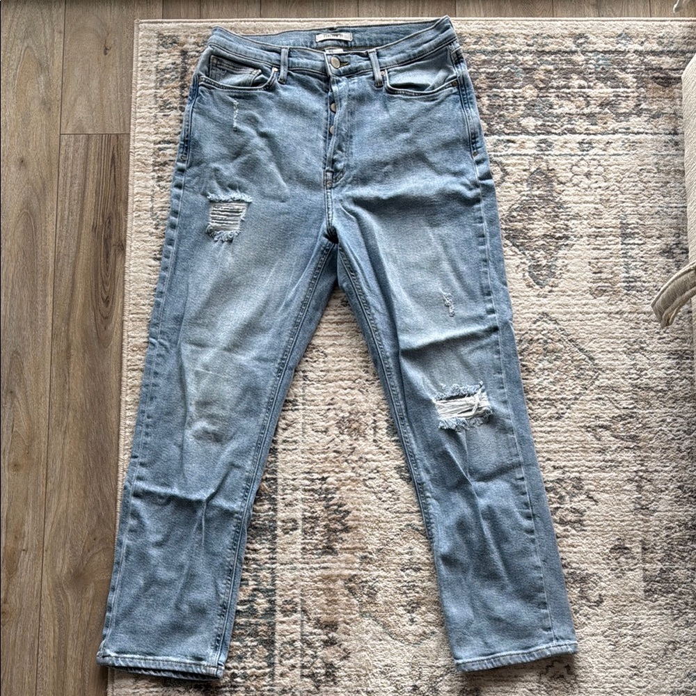 Forever 21 Blue Boyfriend Jeans Distressed Casual